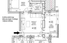 2 camere, 55,35 mp utili, semifinisat, zona Metro