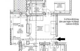 2 camere, 55,35 mp utili, semifinisat, zona Metro