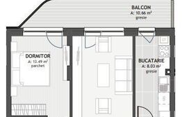 Bloc cu CF! Apartament cu 2 camere, 54.9mp, zona Centrala 