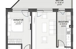  Apartament cu 2 camere, 54.91mp, zona Centrala 