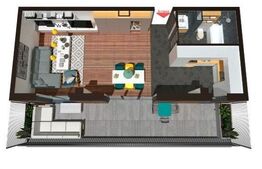 Studio modern, 1 camera, 44 mp, terasa, finisat, zona exclusivista Floresti