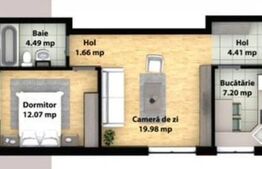 Apartament 2 camere, CF, semifinisat, zona Subcetate