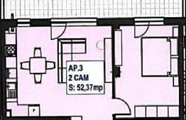 Apartament 2 camere, 52 mp, zona exclusivista Floresti