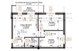 Apartament 3 camere, 58 mp, balcon 10mp, incalzire in pardoseala!