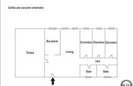 Penthouse cu 4 camere, 108 mp, semifinisat,terasa, zona linistita!