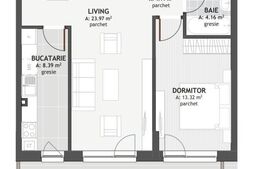 Apartament 2 camere, 53.95 mp, zona exclusivista Centrala!
