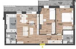 3 camere, 72,94 mp, semifinisat, imobil nou, zona Iulius Mall!