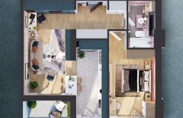 Apartament de 2 camere, 58.41 mp, cartier Iris