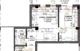 Apartament 2 camere, finisat, 46.40mp, TVA Inclus zona Auchan
