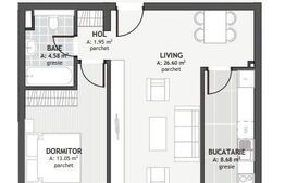Apartament cu 2 camere, 54mp, zona strazii Eroilor, Floresti