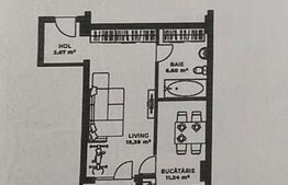 Apartament semifinisat de 40 m2 etaj intermediar, balcon, zona Iulius Mall