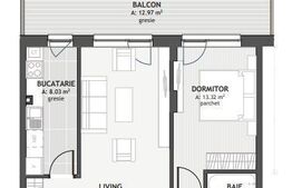 Apartament cu CF! Apartament cu 2 camere, 54mp, zona Centrala 