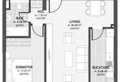  Apartament cu 2 camere, 54.85mp, zona Centrala 