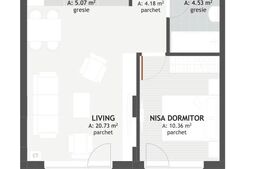 Apartament cu CF de 2 camere, etaj intermediar,orientat Est , Bloc Premium