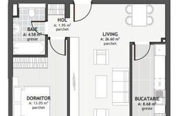 Apartament cu 2 camere, 54.85mp, zona Centrala 