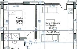 Apartament finisat, finisaje noi, semidecomandat, 2 camere