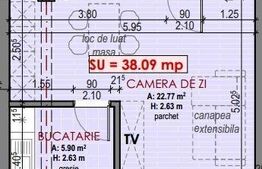  Apartament 1 cam, finisat, CF disponibil, parcare