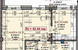 Apartament 2 cam, finisat, 42 mp terasa, parcare