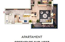 Apartament 2 camere semidecomandate, 52 mp, 9.30mp balcon, parcare subterana