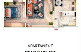 Apartament 2 camere semidecomandate, 52 mp, 9.30mp balcon, parcare subterana