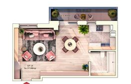 Apartament 1 camera, 37 mp,6 mp balcon, parcare subterana