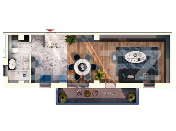 Garsonieră de vânzare Marasti - 142931AV | BLITZ Cluj-Napoca | Poza1