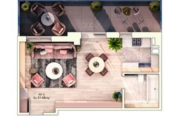 Garsoniera de 37 mp, 19 mp balcon, parcare subterana