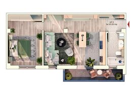 Apartament 2 camere, 52 mp, 6 mp balcon, parcare subterana