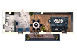 Apartament 2 camere, 55 mp, 20 mp balcon, parcare subterana