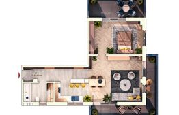 Apartament 2 camere, 64 mp, 23 mp balcon, parcare subterana