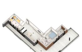 Apartament de 2 camere, 57mp, terasa 76mp, parcare, zona Denver