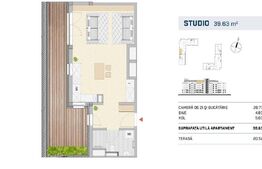 Apartement cu o camera, orientare vestica, terasa generoasa, zona SEMICENTRALA