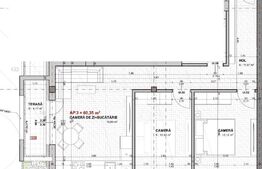 Apartament modern, semifinisat, cu 3 camere, 60 mp, etaj intermediar