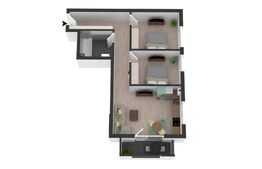 Apartament modern, semifinisat, cu 3 camere, 60 mp, etaj intermediar