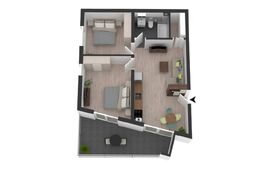 Apartament finisat modern, cu 3 camere, 60mp, terasa 14mp, Apahida