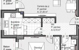 Apartament 2 camere finisat, 56 mp utili, 2 balcoane, etaj intermediar, Sopor!