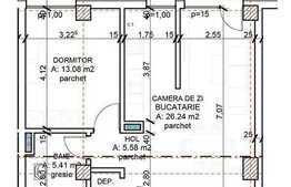 2 camere, 51,76 mp, semifinisat, zona strazii Teodor Mihali