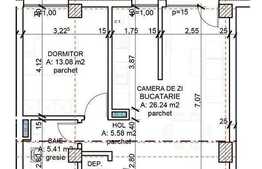 2 camere, 51,76 mp, semifinisat, zona strazii Teodor Mihali