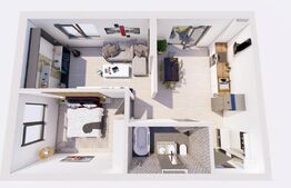 Apartament de 3 camere, semifinisat, in ansamblul Beta Residence