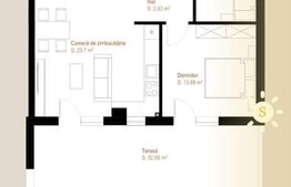 Apartament 3 camere, 65 mp utili+ terasa 53 mp, zona Vivo