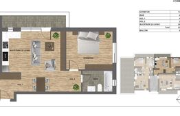 Apartament 2 camere finisat, ansamblu privat de vile, parcare, zona Vivo