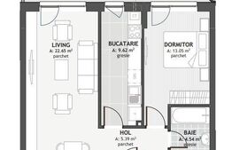 Apartament 2 camere, 55.25 mp, zona exclusivista Centrala
