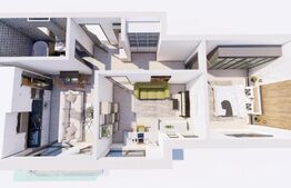 Apartament 3 camere, semifinisat, TVA Inclus, ansamblul Beta Residence 