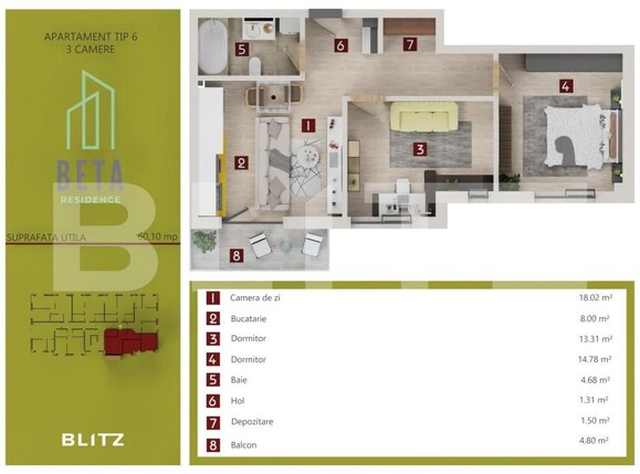 Apartament de vânzare 3 camere Iris - 144216AV | BLITZ Cluj-Napoca | Poza1