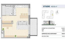 Apartament 2 camere, 45 mp, zona semicentrala