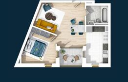 Apartament 2 camere, etaj intermediar, semifinisat, zona centrala