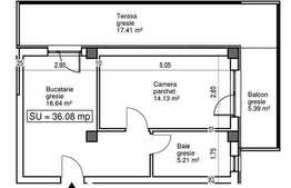 Garsoniera 36 mp, semifinisata, imobil nou, terasa, zona Polus Center