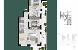 Apartament 3 camere, terasa de 35 mp, orientare S-E, imobil nou, zona centrala