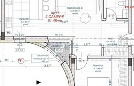 Apartament 2 camere, 51 mp, etaj intermediar, zona Centrala 
