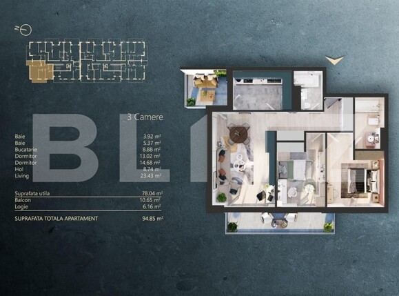 Apartament de vânzare 3 camere Iris - 145281AV | BLITZ Cluj-Napoca | Poza1